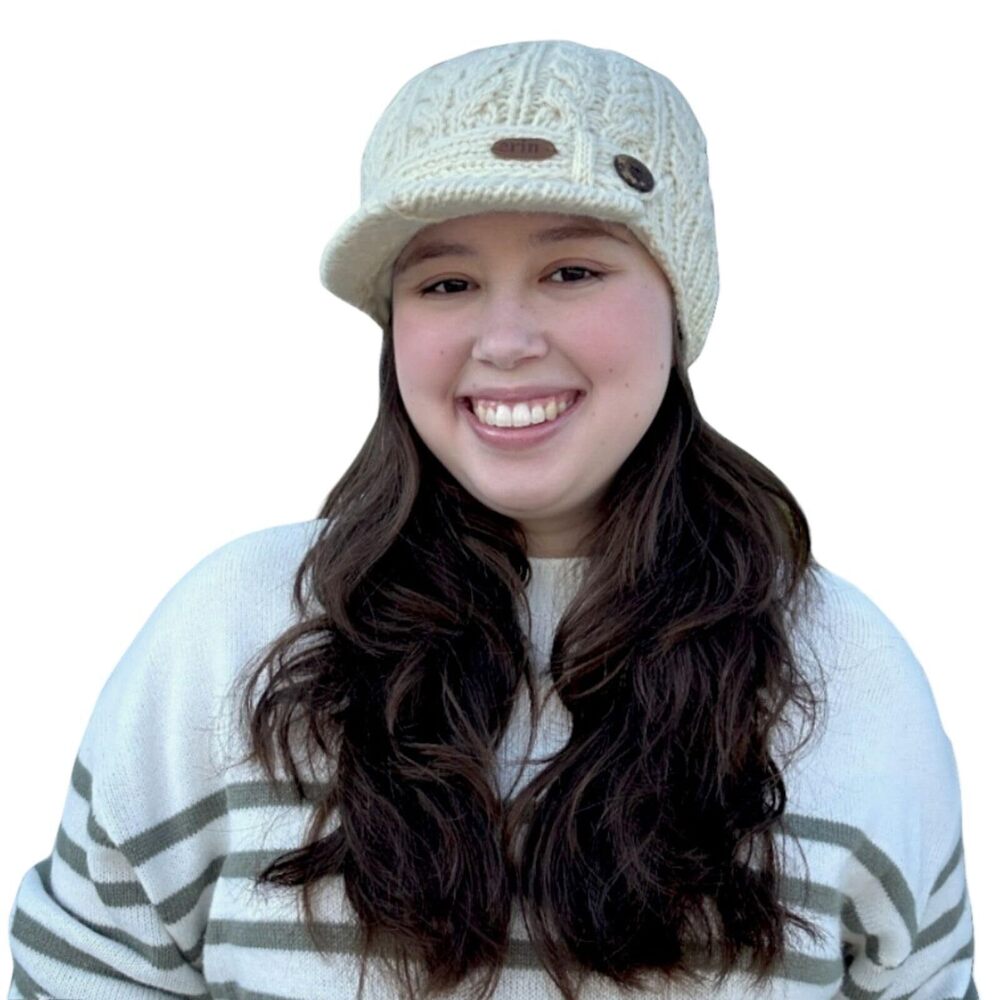 1244 Beanie with Brim - Fleece Lined Knitted Hat 100% Wool Cap - Newsboy